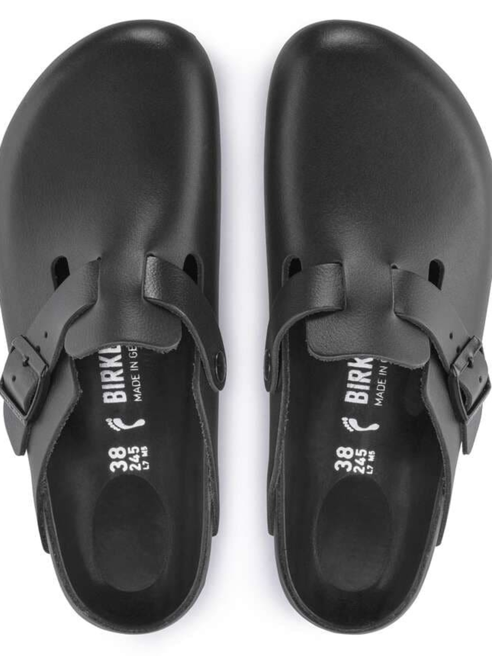 Birkenstock Black Exsquisite Leather Boston Slip-On Clogs